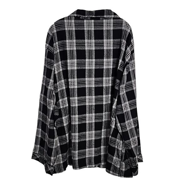 Residence by Majestic Black/Gray/White Plaid Pajama Lounge Top, NWT, 3X - Picture 6 of 6